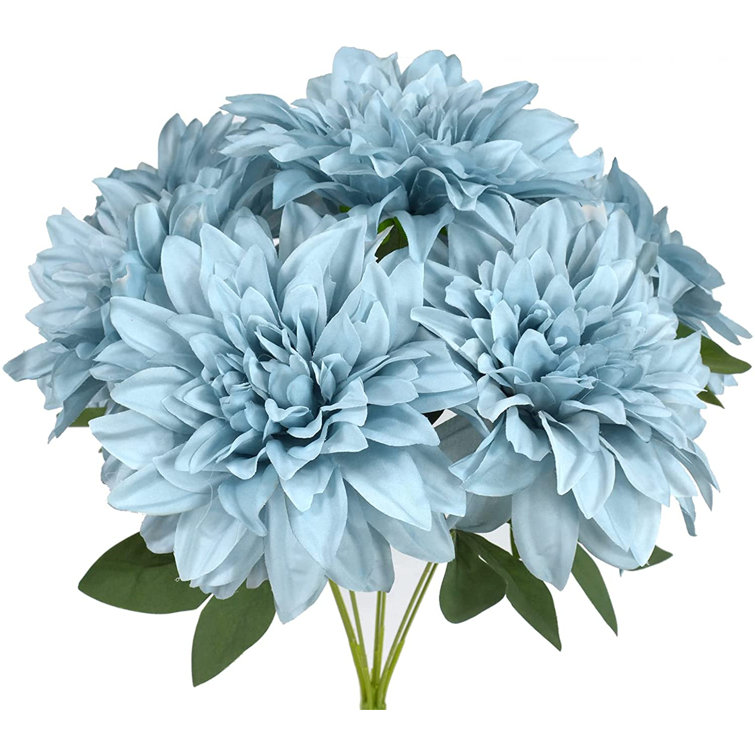 Primrue Fake Flowers 7 Heads Artificial Dahlias Flowers Bouquet Fawn